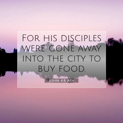 Picture 07 - John 4:8 ASV - For his disciples were gone away into the city to - Bible Verse Picture