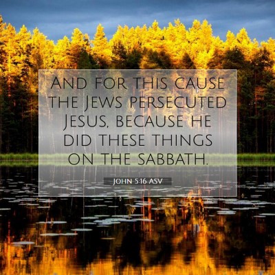 Picture 07 - John 5:16 ASV - And for this cause the Jews persecuted Jesus, - Bible Verse Picture