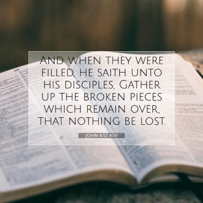 Picture 07 - John 6:12 ASV - And when they were filled, he saith unto his - Bible Verse Picture