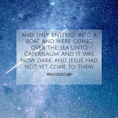 Picture 07 - John 6:17 ASV - and they entered into a boat, and were going over - Bible Verse Picture