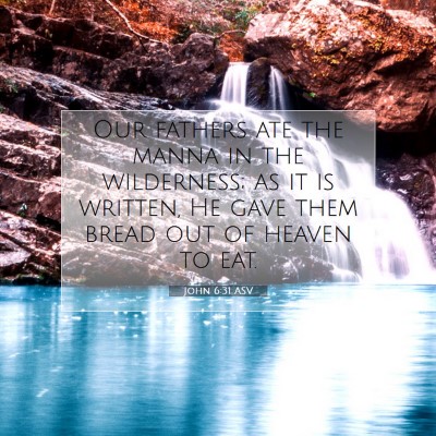 Picture 07 - John 6:31 ASV - Our fathers ate the manna in the wilderness; as - Bible Verse Picture