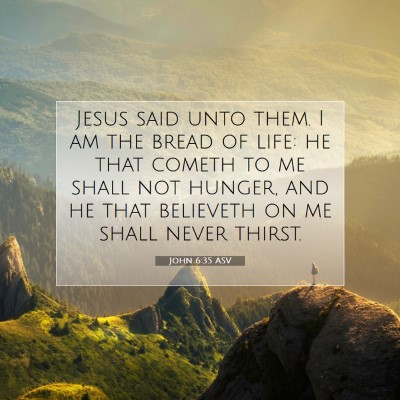 Picture 07 - John 6:35 ASV - Jesus said unto them. I am the bread of life: he - Bible Verse Picture