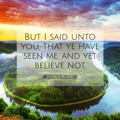 Picture 07 - John 6:36 ASV - But I said unto you, that ye have seen me, and - Bible Verse Picture