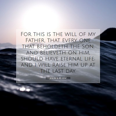 Picture 07 - John 6:40 ASV - For this is the will of my Father, that every one - Bible Verse Picture