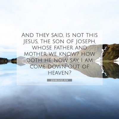 Picture 07 - John 6:42 ASV - And they said, Is not this Jesus, the son of - Bible Verse Picture