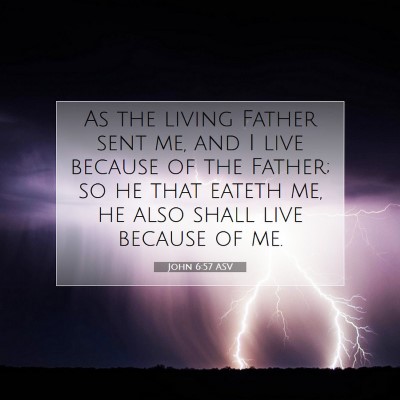 Picture 07 - John 6:57 ASV - As the living Father sent me, and I live because - Bible Verse Picture