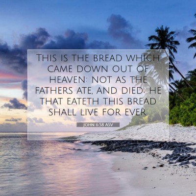 Picture 07 - John 6:58 ASV - This is the bread which came down out of heaven: - Bible Verse Picture