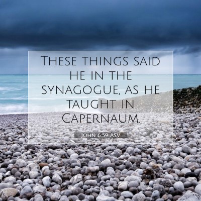 Picture 07 - John 6:59 ASV - These things said he in the synagogue, as he - Bible Verse Picture