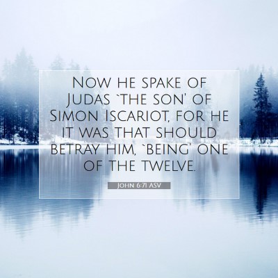 Picture 07 - John 6:71 ASV - Now he spake of Judas `the son' of Simon - Bible Verse Picture