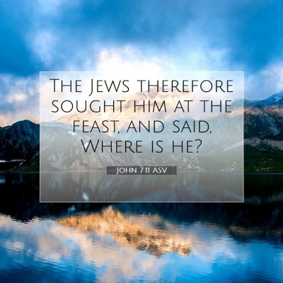 Picture 07 - John 7:11 ASV - The Jews therefore sought him at the feast, and - Bible Verse Picture