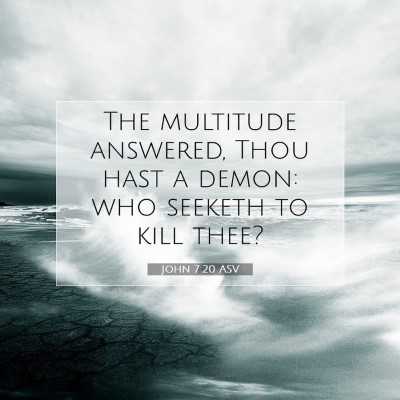 Picture 07 - John 7:20 ASV - The multitude answered, Thou hast a demon: who - Bible Verse Picture
