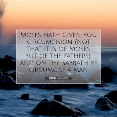 Picture 07 - John 7:22 ASV - Moses hath given you circumcision (not that it is - Bible Verse Picture