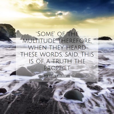 Picture 07 - John 7:40 ASV - `Some' of the multitude therefore, when they - Bible Verse Picture