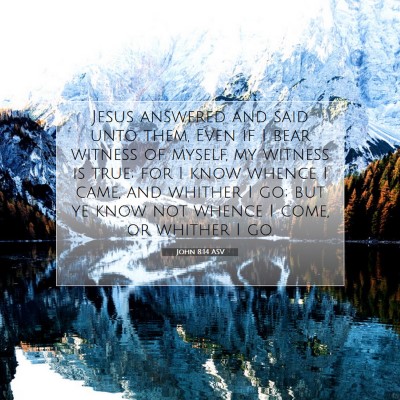 Picture 07 - John 8:14 ASV - Jesus answered and said unto them, Even if I bear - Bible Verse Picture