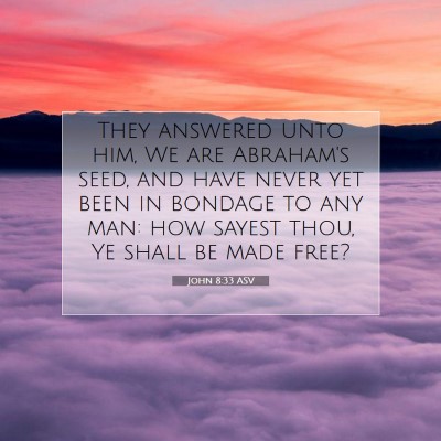 Picture 07 - John 8:33 ASV - They answered unto him, We are Abraham's seed, - Bible Verse Picture