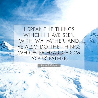 Picture 07 - John 8:38 ASV - I speak the things which I have seen with `my' - Bible Verse Picture