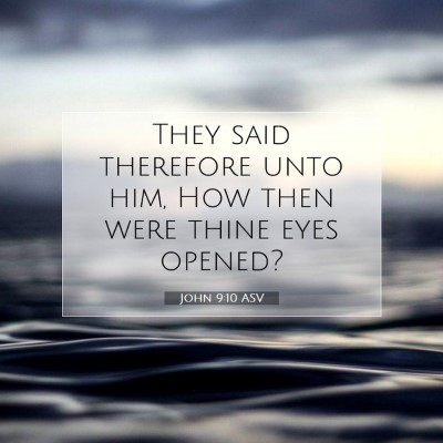 Picture 07 - John 9:10 ASV - They said therefore unto him, How then were thine - Bible Verse Picture