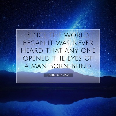 Picture 07 - John 9:32 ASV - Since the world began it was never heard that any - Bible Verse Picture