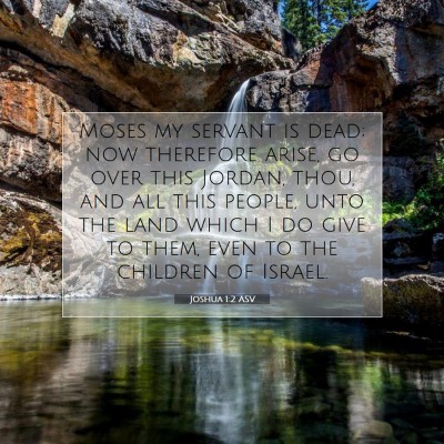 Picture 07 - Joshua 1:2 ASV - Moses my servant is dead; now therefore arise, go - Bible Verse Picture