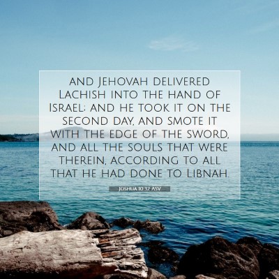 Picture 07 - Joshua 10:32 ASV - and Jehovah delivered Lachish into the hand of - Bible Verse Picture