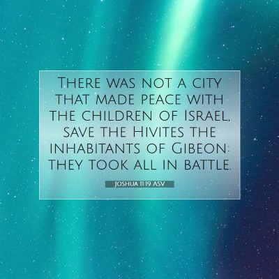 Picture 07 - Joshua 11:19 ASV - There was not a city that made peace with the - Bible Verse Picture
