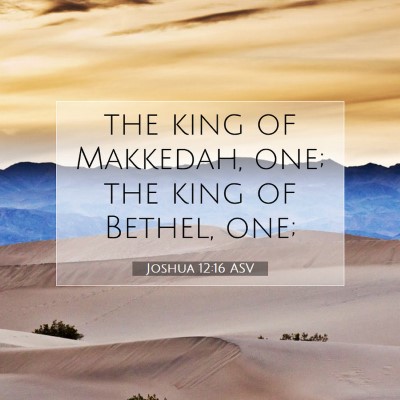 Picture 07 - Joshua 12:16 ASV - the king of Makkedah, one; the king of Bethel, - Bible Verse Picture