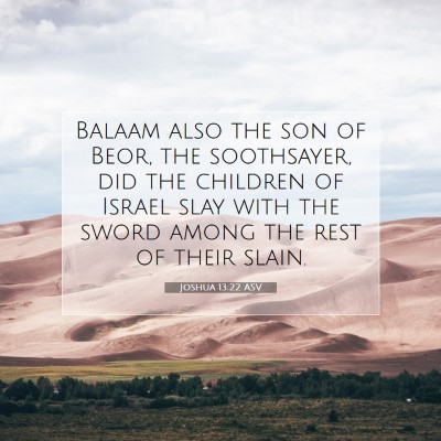 Picture 07 - Joshua 13:22 ASV - Balaam also the son of Beor, the soothsayer, did - Bible Verse Picture