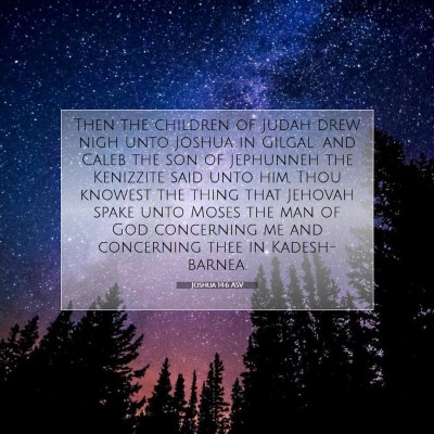 Picture 07 - Joshua 14:6 ASV - Then the children of Judah drew nigh unto Joshua - Bible Verse Picture