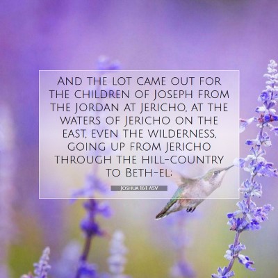 Picture 07 - Joshua 16:1 ASV - And the lot came out for the children of Joseph - Bible Verse Picture