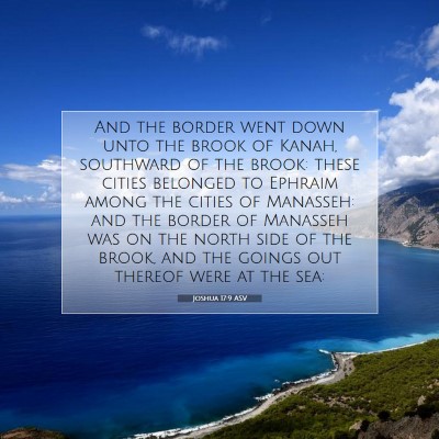 Picture 07 - Joshua 17:9 ASV - And the border went down unto the brook of Kanah, - Bible Verse Picture