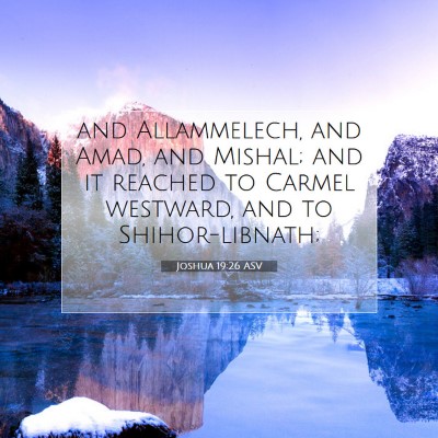 Picture 07 - Joshua 19:26 ASV - and Allammelech, and Amad, and Mishal; and it - Bible Verse Picture