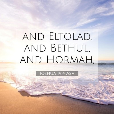 Picture 07 - Joshua 19:4 ASV - and Eltolad, and Bethul, and - Bible Verse Picture