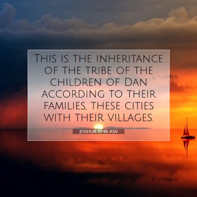 Picture 07 - Joshua 19:48 ASV - This is the inheritance of the tribe of the - Bible Verse Picture