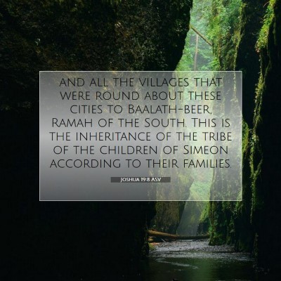 Picture 07 - Joshua 19:8 ASV - and all the villages that were round about these - Bible Verse Picture