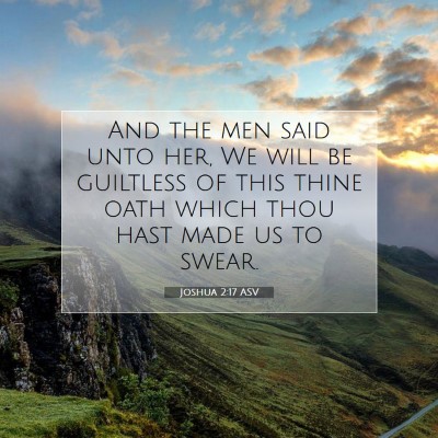 Picture 07 - Joshua 2:17 ASV - And the men said unto her, We will be guiltless - Bible Verse Picture