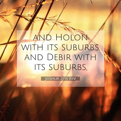 Picture 07 - Joshua 21:15 ASV - and Holon with its suburbs, and Debir with its - Bible Verse Picture