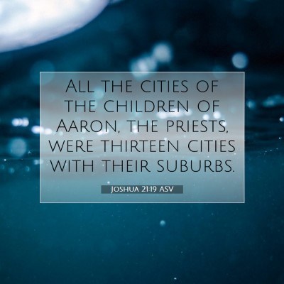 Picture 07 - Joshua 21:19 ASV - All the cities of the children of Aaron, the - Bible Verse Picture