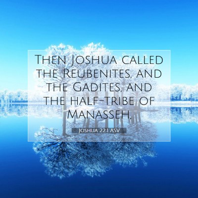 Picture 07 - Joshua 22:1 ASV - Then Joshua called the Reubenites, and the - Bible Verse Picture