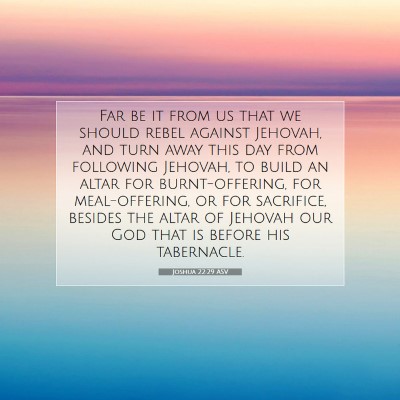 Picture 07 - Joshua 22:29 ASV - Far be it from us that we should rebel against - Bible Verse Picture