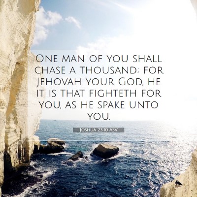 Picture 07 - Joshua 23:10 ASV - One man of you shall chase a thousand; for - Bible Verse Picture
