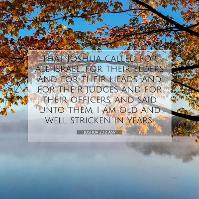 Picture 07 - Joshua 23:2 ASV - that Joshua called for all Israel, for their - Bible Verse Picture