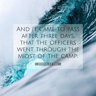 Picture 07 - Joshua 3:2 ASV - And it came to pass after three days, that the - Bible Verse Picture