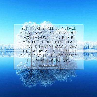 Picture 07 - Joshua 3:4 ASV - Yet there shall be a space between you and it, - Bible Verse Picture