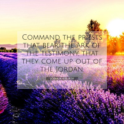 Picture 07 - Joshua 4:16 ASV - Command the priests that bear the ark of the - Bible Verse Picture