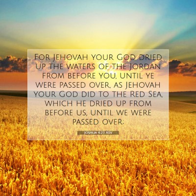 Picture 07 - Joshua 4:23 ASV - For Jehovah your God dried up the waters of the - Bible Verse Picture