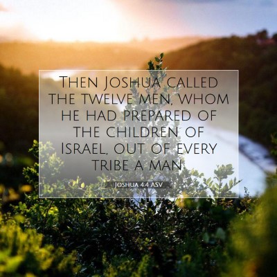 Picture 07 - Joshua 4:4 ASV - Then Joshua called the twelve men, whom he had - Bible Verse Picture