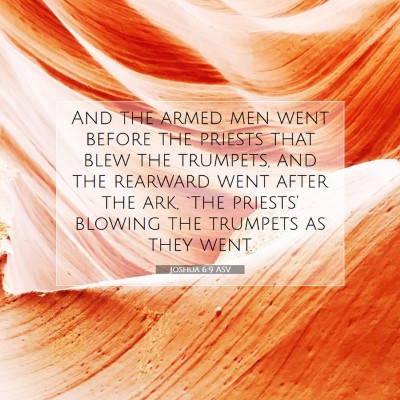 Picture 07 - Joshua 6:9 ASV - And the armed men went before the priests that - Bible Verse Picture