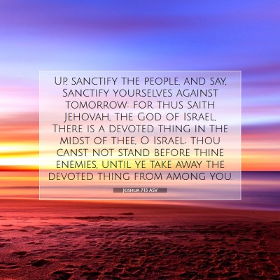 Picture 07 - Joshua 7:13 ASV - Up, sanctify the people, and say, Sanctify - Bible Verse Picture