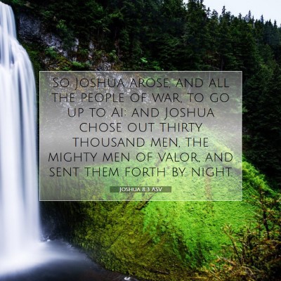 Picture 07 - Joshua 8:3 ASV - So Joshua arose, and all the people of war, to go - Bible Verse Picture