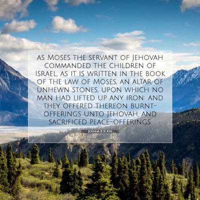 Picture 07 - Joshua 8:31 ASV - as Moses the servant of Jehovah commanded the - Bible Verse Picture